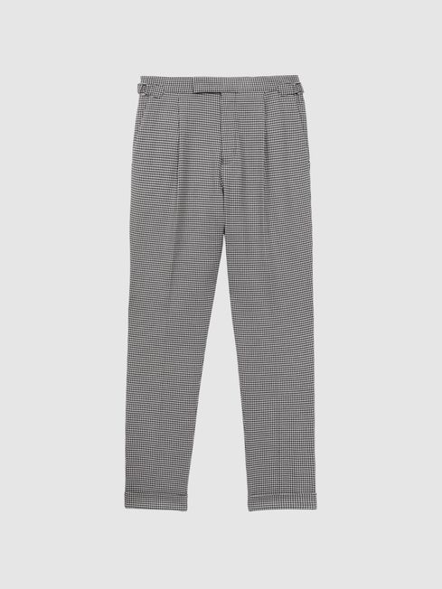 Slim Fit Puppytooth Adjuster Trousers | Reiss UK