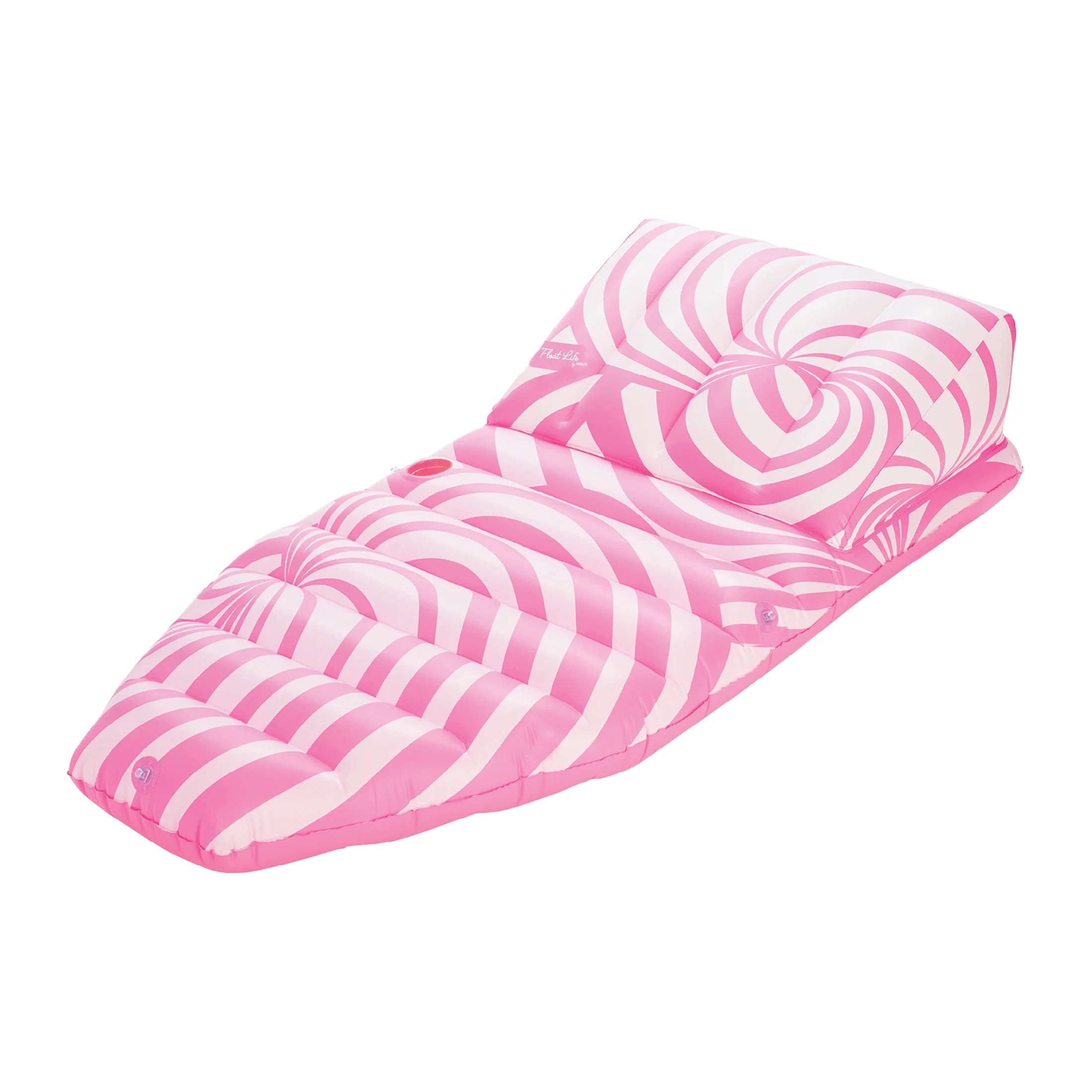 Float Life by Funboy Pink Twist Sun Lounger Pool Float, 65'' Long w/ Ergonomic Backrest, Ages 8+ | Walmart (US)