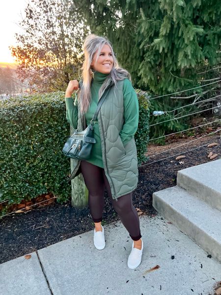 ✨SIZING•PRODUCT INFO✨
⏺ Green Long Puffer Vest •• L (would need XXL to close) •• Walmart 
⏺ Green Turtleneck Tunic •• linked similar from Amazon 
⏺ Brown Faux Leather Leggings •• XL •• TTS •• Walmart 
⏺ Green and Gold Crossbody Bag •• Walmart 
⏺ Sherpa Sneakers •• TTS leaning big

📍Say hi on YouTube•Tiktok•Instagram ✨”Jen the Realfluencer | Decent at Style”

👋🏼 Thanks for stopping by, I’m excited we get to shop together!

🛍 🛒 HAPPY SHOPPING! 🤩

#walmart #walmartfinds #walmartfind #walmartfall #founditatwalmart #walmart style #walmartfashion #walmartoutfit #walmartlook  #leather #leggings #jeggings #leatherleggings #leatherjeggings #fauxleather #veganleather #fauxleatherleggings #veganleatherleggings #leatherleggingslook #leatherleggingsoutfit #leatherleggingstyle #leatherleggingsoutfitidea #leatherleggingsfashion #leatherleggings #style #inspo #leatherleggingsinspo #vest #vestoutfit #outfitwithvest #vestlook #outdoorvest #indoorvest #veststyle #stylingavest #vestfashion #outfitwithavest #outfitsfeaturingavest #looksfeaturingavest #vestoutfits #vestoutfitinspo #vestoutfitinspiration #green #olive #olivegreen #hunter #huntergreen #kelly #kellygreen #forest #forestgreen #greenoutfit #outfitwithgreen #greenstyle #greenoutfitinspo #greenlook #greenoutfitinspiration #sherpa #sherpaoutfit #sherpalook #fur #fauxfur #furoutfit #furstyle #furlook #sherpastyle #sneakersfashion #sneakerfashion #sneakersoutfit #tennis #shoes #tennisshoes #sneakerslook #sneakeroutfit #sneakerlook #sneakerslook #sneakersstyle #sneakerstyle #sneaker #sneakers #outfit #inspo #sneakersinspo #sneakerinspo #sneakerinspiration #sneakersinspiration #under20 #under30 #under40 #under50 #under60 #under75 #under100 #affordable #budget #inexpensive #budgetfashion #affordablefashion #budgetstyle #affordablestyle #curvy #midsize #size14 #size16 #size12 #curve #curves #withcurves #medium #large #extralarge #xl 


#LTKstyletip #LTKcurves #LTKunder50