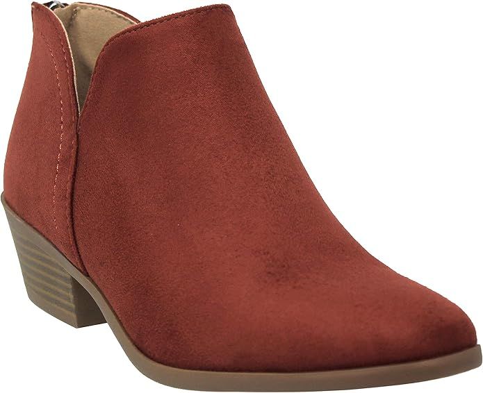 MVE Shoes Womens Stylish Pierre Dumas Pointed Toe Block Heek Cowboy Ankle Boot | Amazon (US)