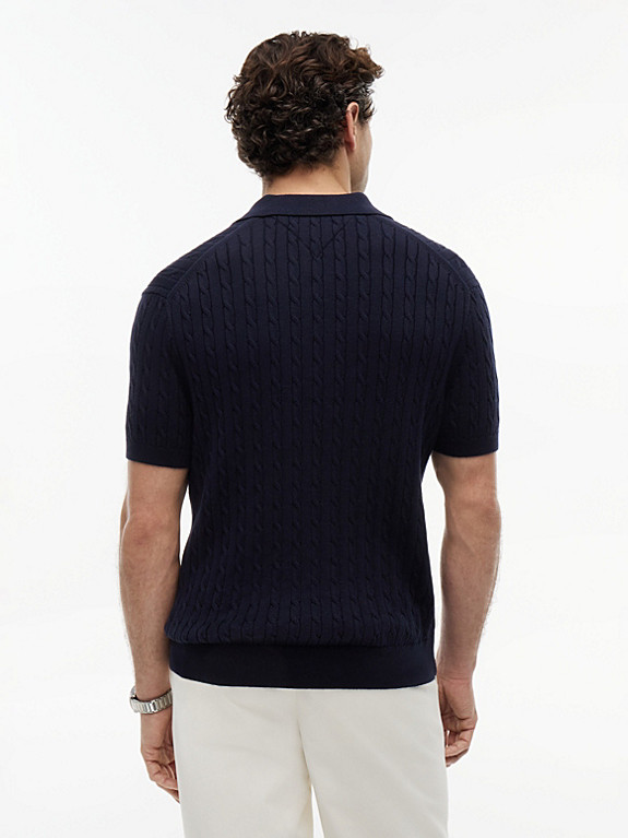 Regular Fit Zopfmuster-Poloshirt mit Stickerei | Tommy Hilfiger (DE)