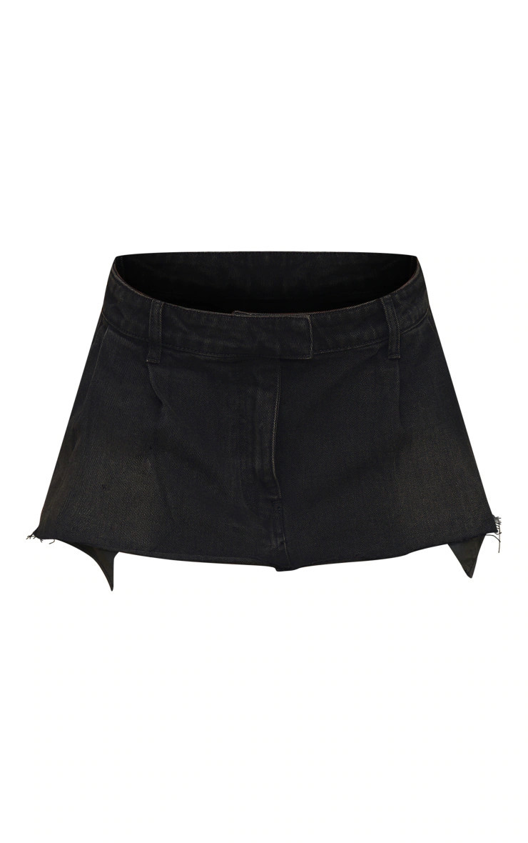 Washed Black Low Rise Micro Mini Tennis Denim Skirt | PrettyLittleThing US