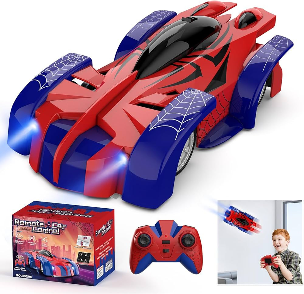 Wall Climbing Remote Control Car, 360° Rotating RC Stunt Car with Headlight, Rechargeable RC Car... | Amazon (US)