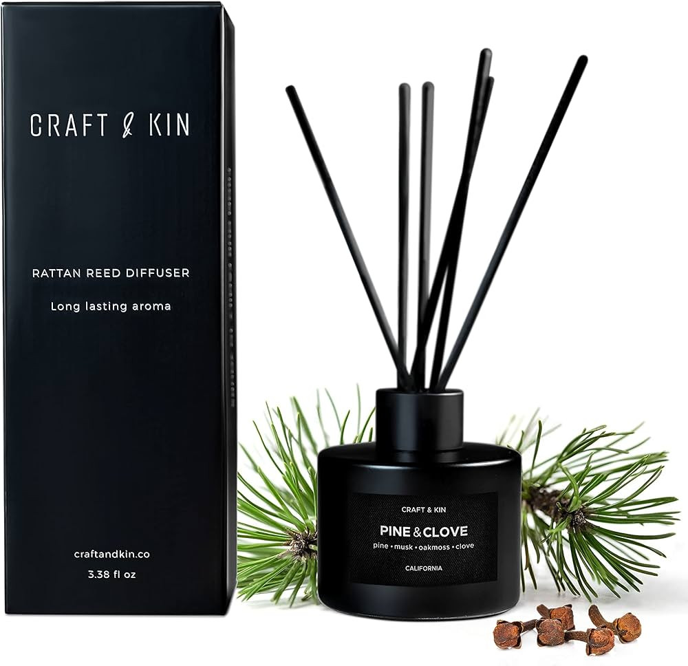 Craft and Kin Reed Diffuser, Black Reed Diffuser Set, Home Fragrance Diffuser, Mens Reed Diffuser... | Amazon (US)
