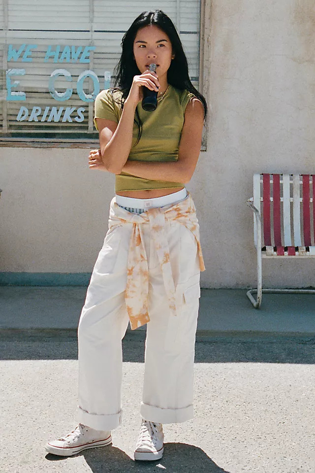Cade 100% Cotton Low-Slung Cargo Pants | Anthropologie (US)