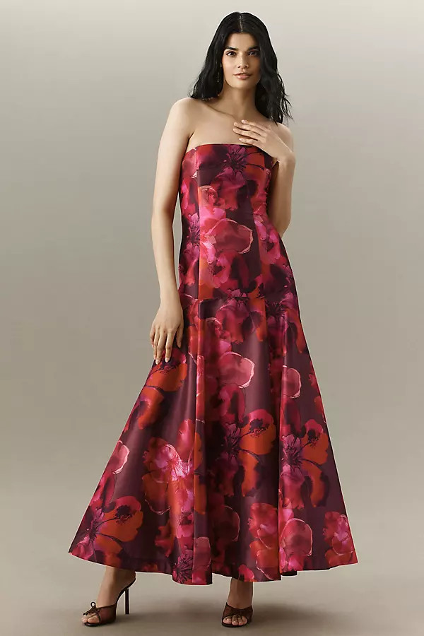 Hutch Maria Strapless Floral A-Line Maxi Dress | Anthropologie (US)