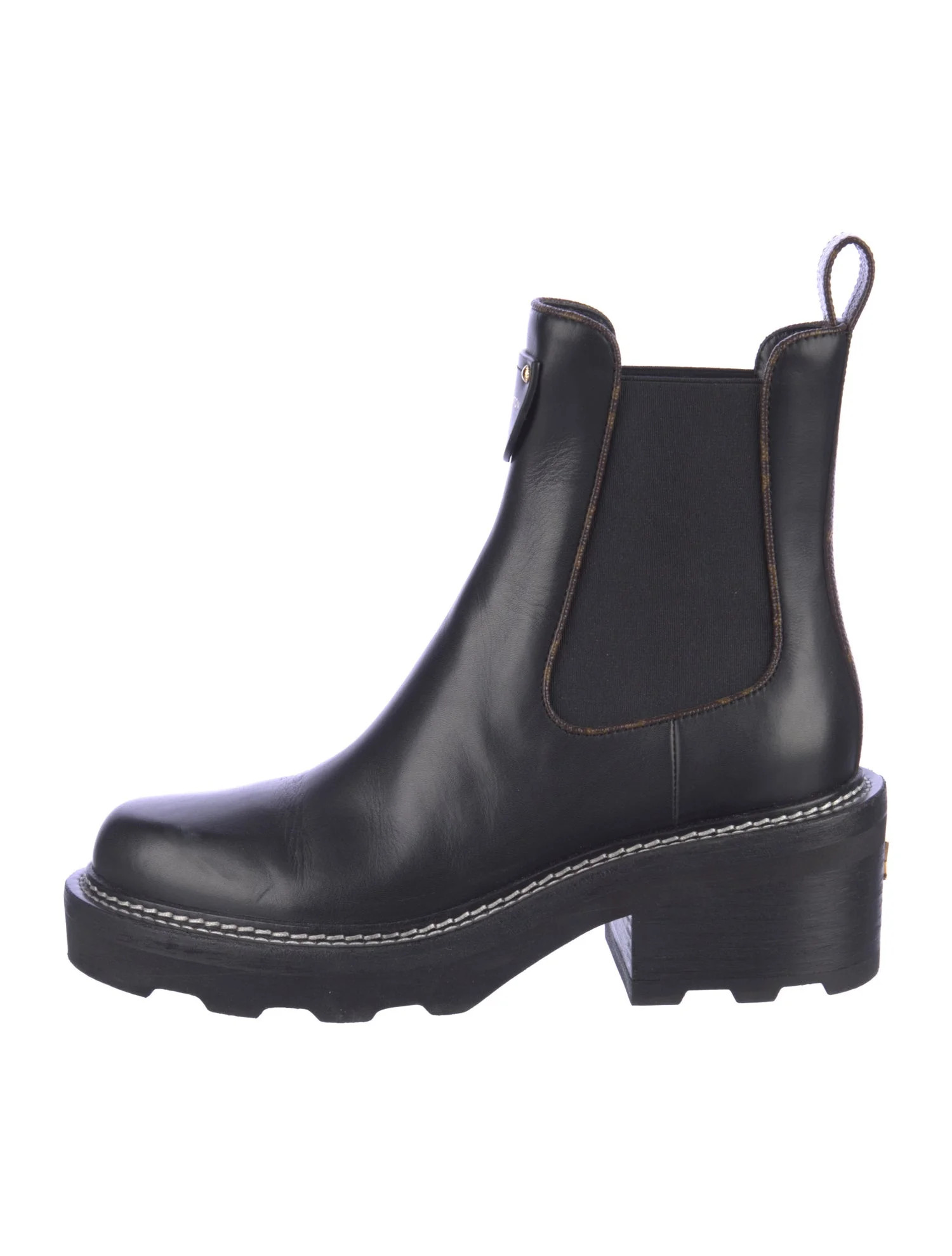 LV Monogram Leather Chelsea Boots | The RealReal