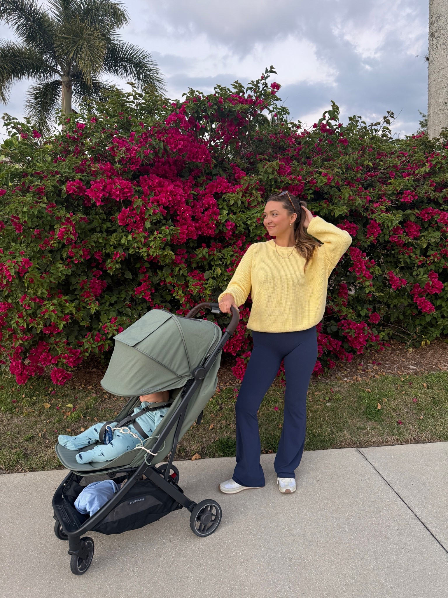 Sunset walk mom ootn! Wearing size medium in sweater! 

#LTKootd #LTKActive #LTKmomlife