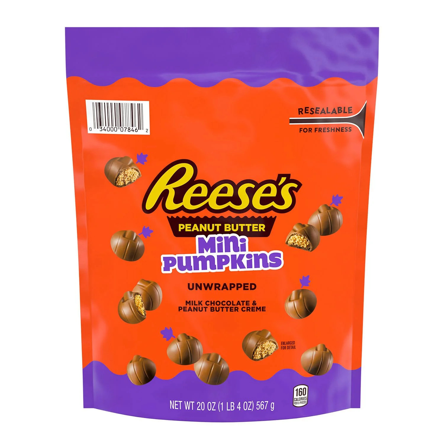 REESE'S Halloween Milk Chocolate Peanut Butter Creme Mini Pumpkins Candy, 20 oz. | Sam's Club