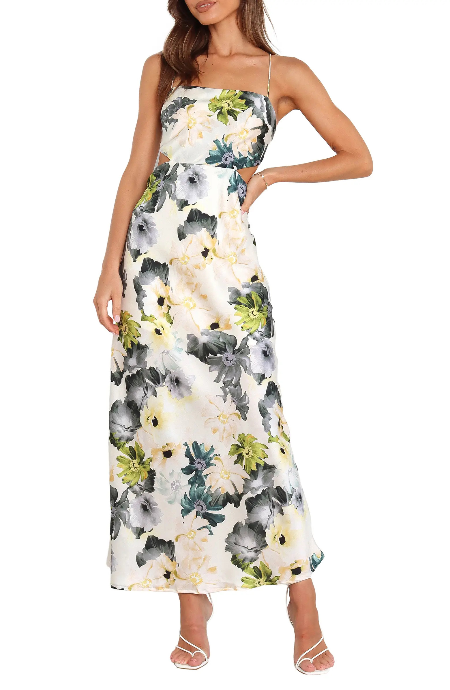 Jayne Floral Lace-Up Back Maxi Dress | Nordstrom
