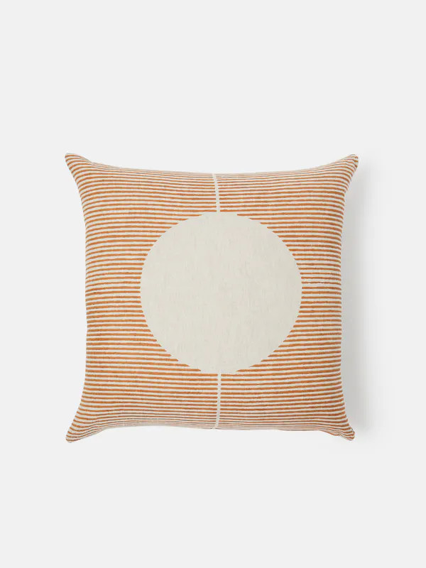 Kesslyr Dean Circle Line Block Print Pillow - Yellow | Verishop