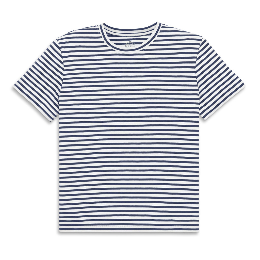 Primary Adult Easy Crewneck Stripe Tee in Sunwashed Navy White Stripes at Nordstrom, Size Small | Nordstrom