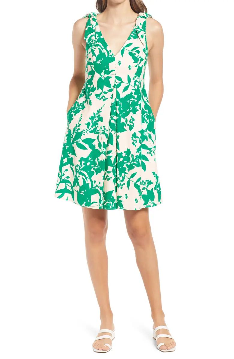 Floral Sleeveless Linen Blend Dress | Nordstrom | Nordstrom