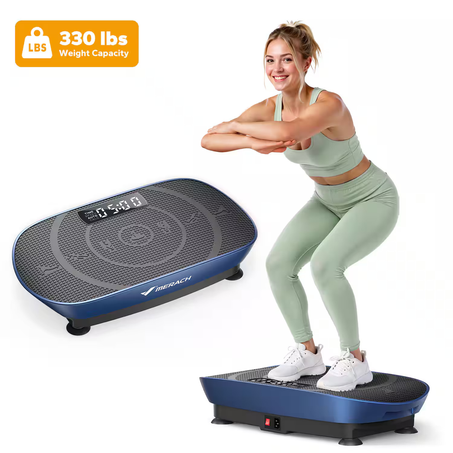MERACH - CV30 Slim Vibration Plate Quiet Compact Vibration Plateform Exercise Machine - Blue | Best Buy U.S.