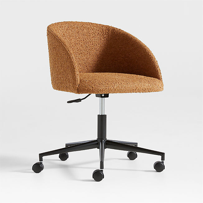 Finch Maple Brown Boucle Kids Desk Chair with Black Base + Reviews | Crate & Kids | Crate & Barrel