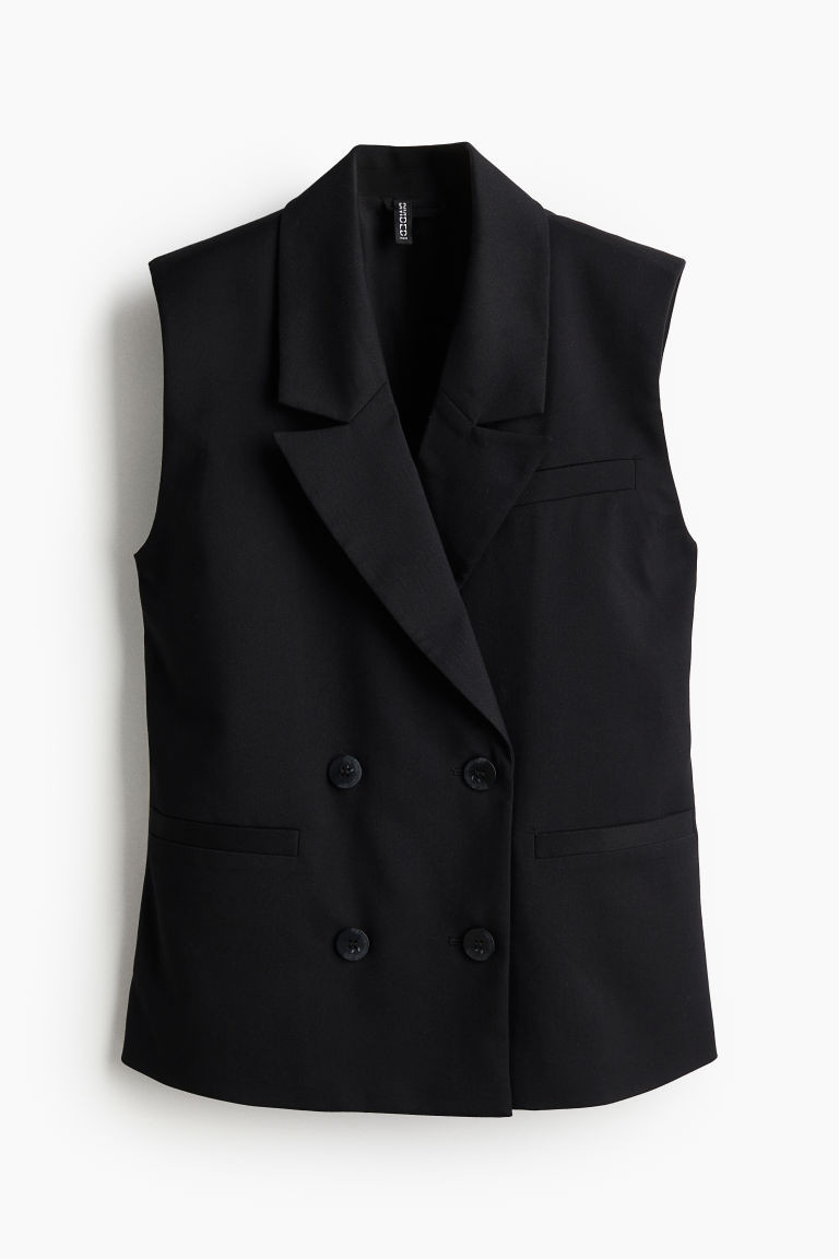 H & M - Sleeveless blazer - Black | H&M (UK, MY, IN, SG, PH, TW, HK)
