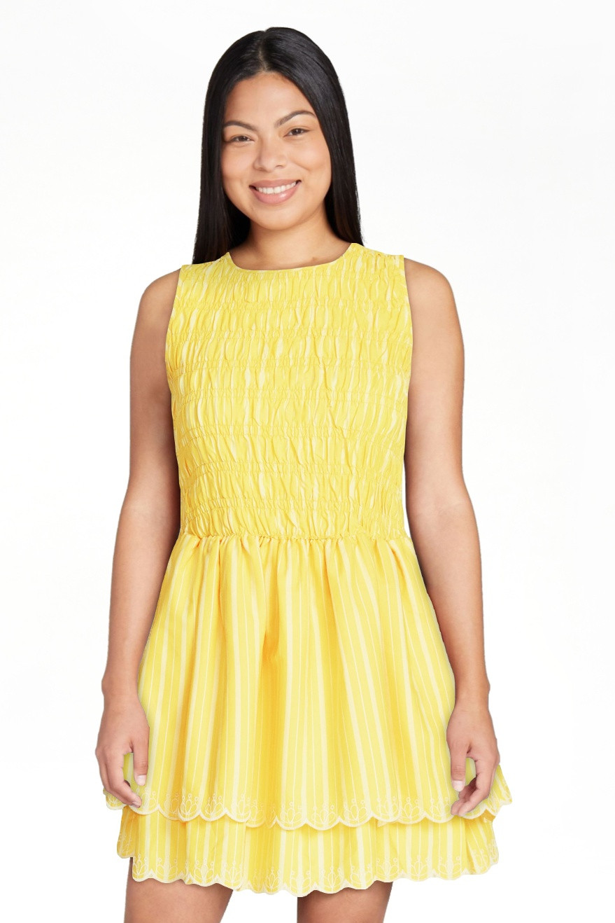 Free Assembly Women's and Women's Plus Smocked Cotton Sleeveless Mini Dress, Sizes XS-4X | Walmart (US)