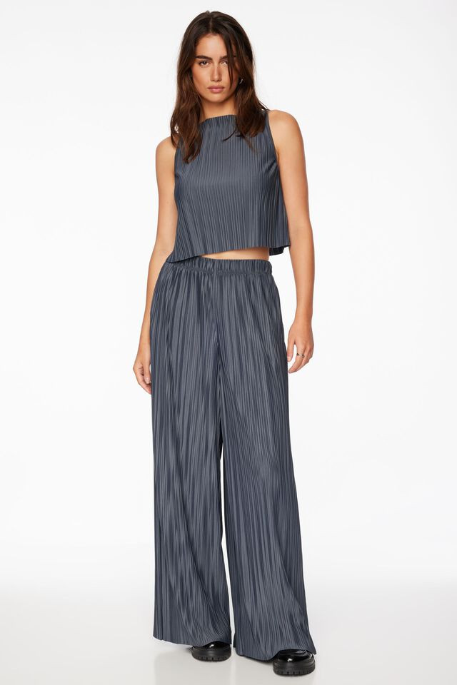 Plissé Knit Wide Leg Pants | Dynamite Clothing