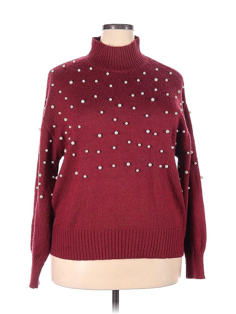 ELOQUII 100% Acrylic Burgundy Turtleneck Sweater Size 18 (Plus) - 54% off | thredUP