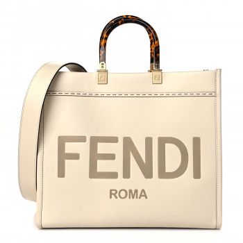 FENDI Calfskin Plexiglass Medium Sunshine Shopper Tote White Ice | FASHIONPHILE | Fashionphile