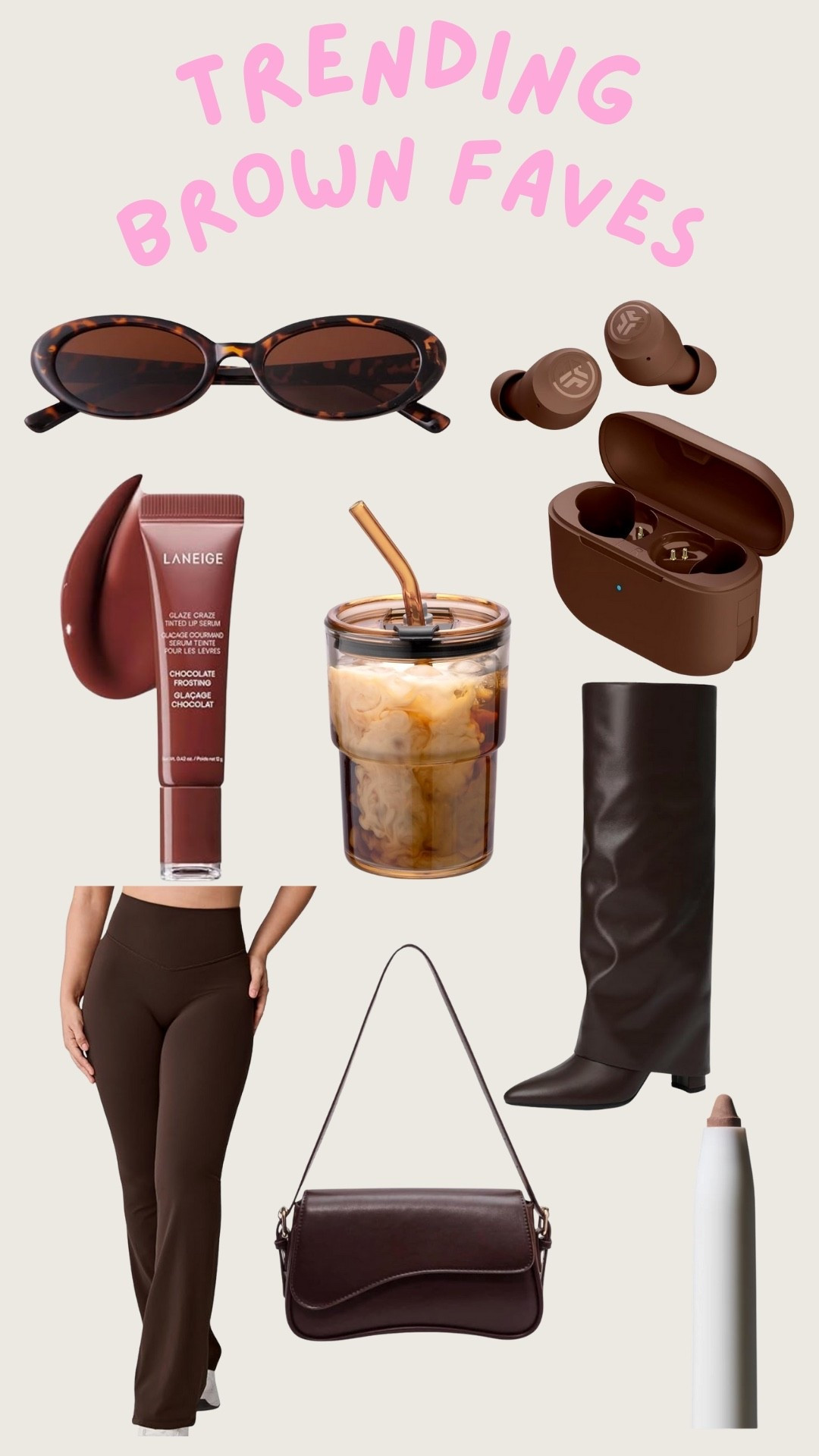 Trending. Brown. Ear buds. Lip gloss. Flare leggings. Handbags. Purse. Boots. Trending. Best sellers. Viral. Sunglasses  

#LTKSeasonal #LTKFindsUnder100 #LTKFindsUnder50