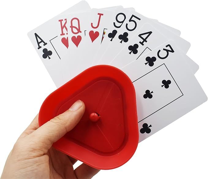 Yuanhe Playing Card Game Holder - Triangle Shaped Hands-Free Poker Holder Tray, 4 Colors, Set of ... | Amazon (US)