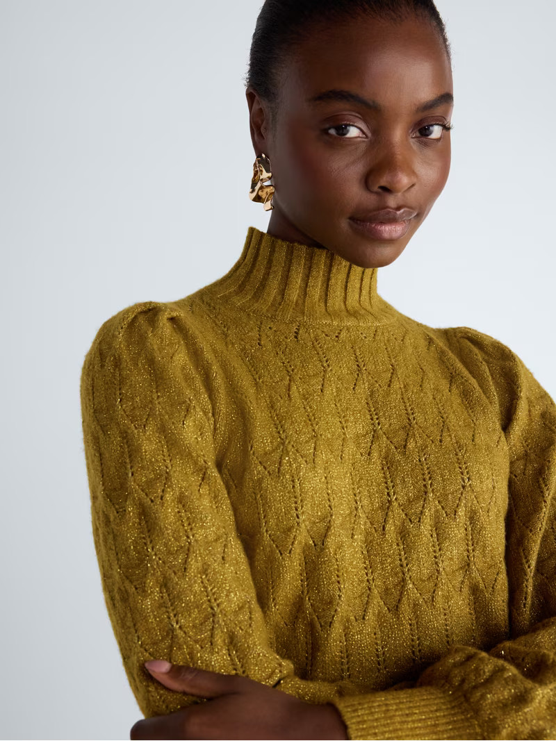 Scoop Women's and Women\u2019s Plus Turtleneck Sweater with Puff Shoulders, Sizes XS-4X | Walmart (US)