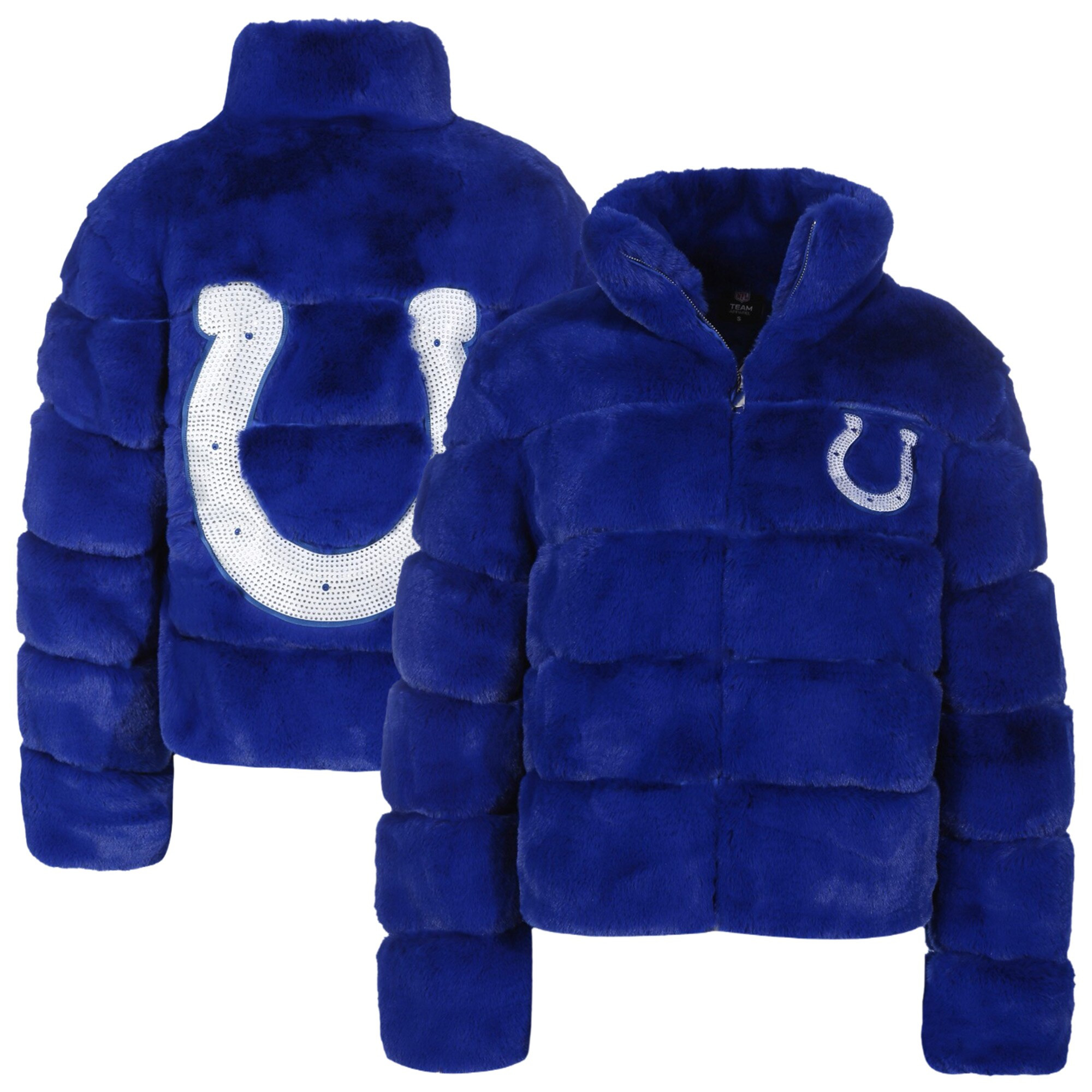 Women's Indianapolis Colts Cuce Royal Full-Zip Faux Fur Coat | NFL Shop