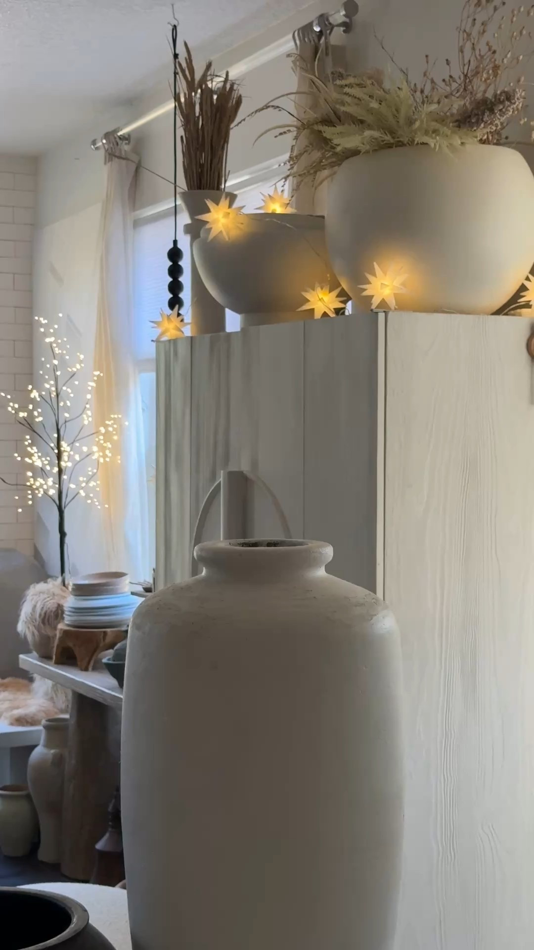 Winter white and string lights. ❄️my minimal touch of seasonal decor. 

#LTKCyberWeek #LTKSaleAlert #LTKHome