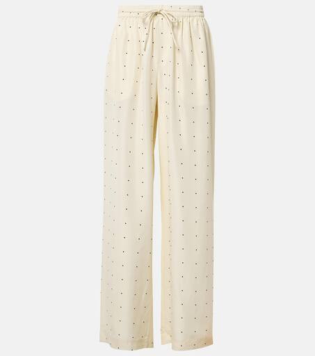 Polka-dot silk wide-leg pants | Mytheresa (UK)