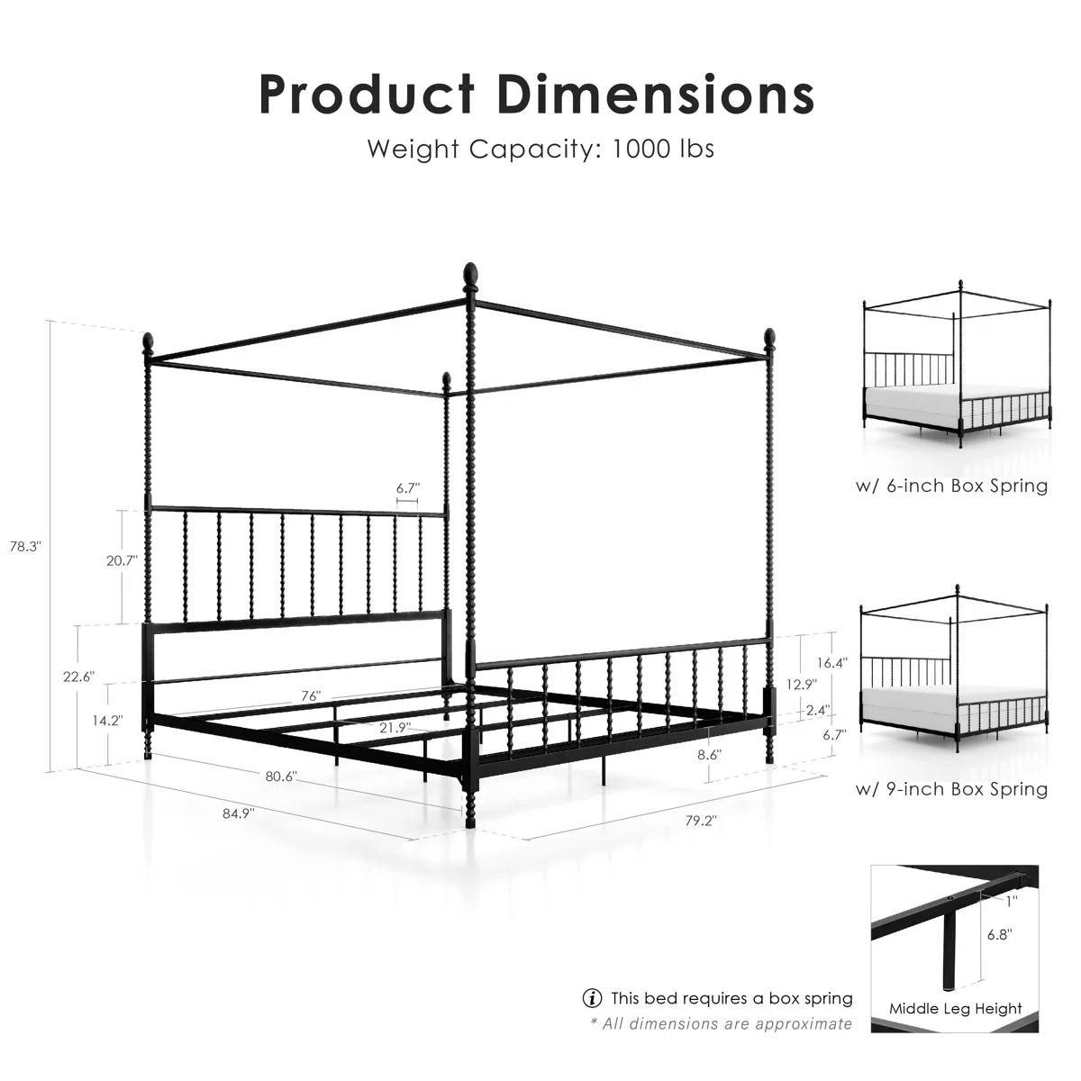 Magdaleno Metal Canopy Bed | Wayfair North America
