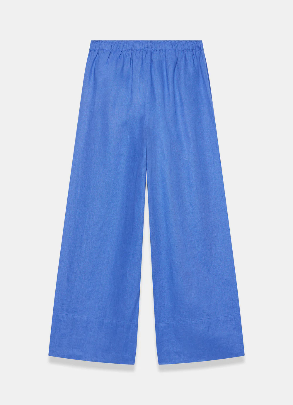 Blue Linen Drawstring Wide Leg Trousers | Mint Velvet