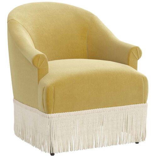 Abigail Fringe Accent Chair, Velvet | One Kings Lane