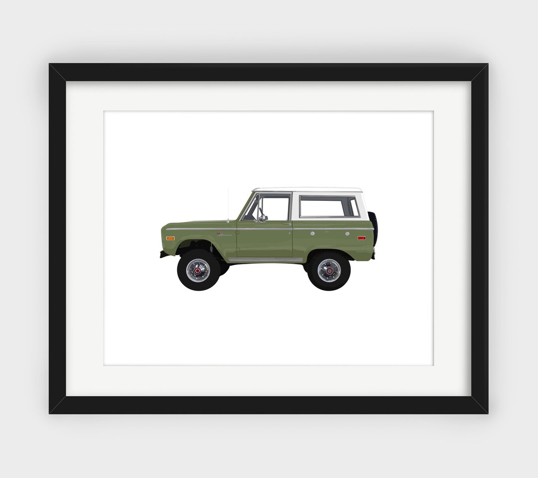 Ford Bronco Print, Green Bronco Side, Lime Gold Poly Ford Bronco, Minimalist Print, Scandinavian ... | Etsy (US)