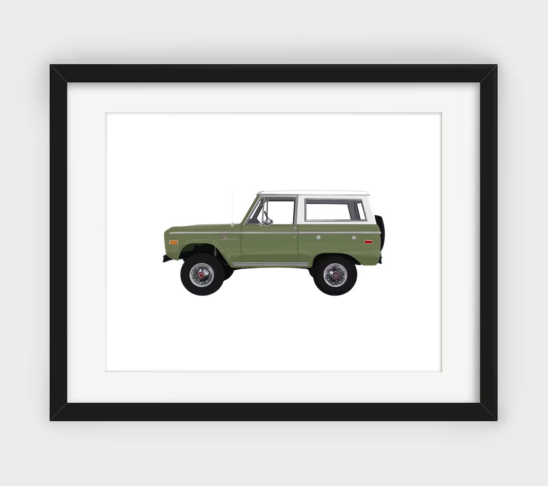 Ford Bronco Print Green Bronco Side Lime Gold Poly Ford - Etsy | Etsy (US)