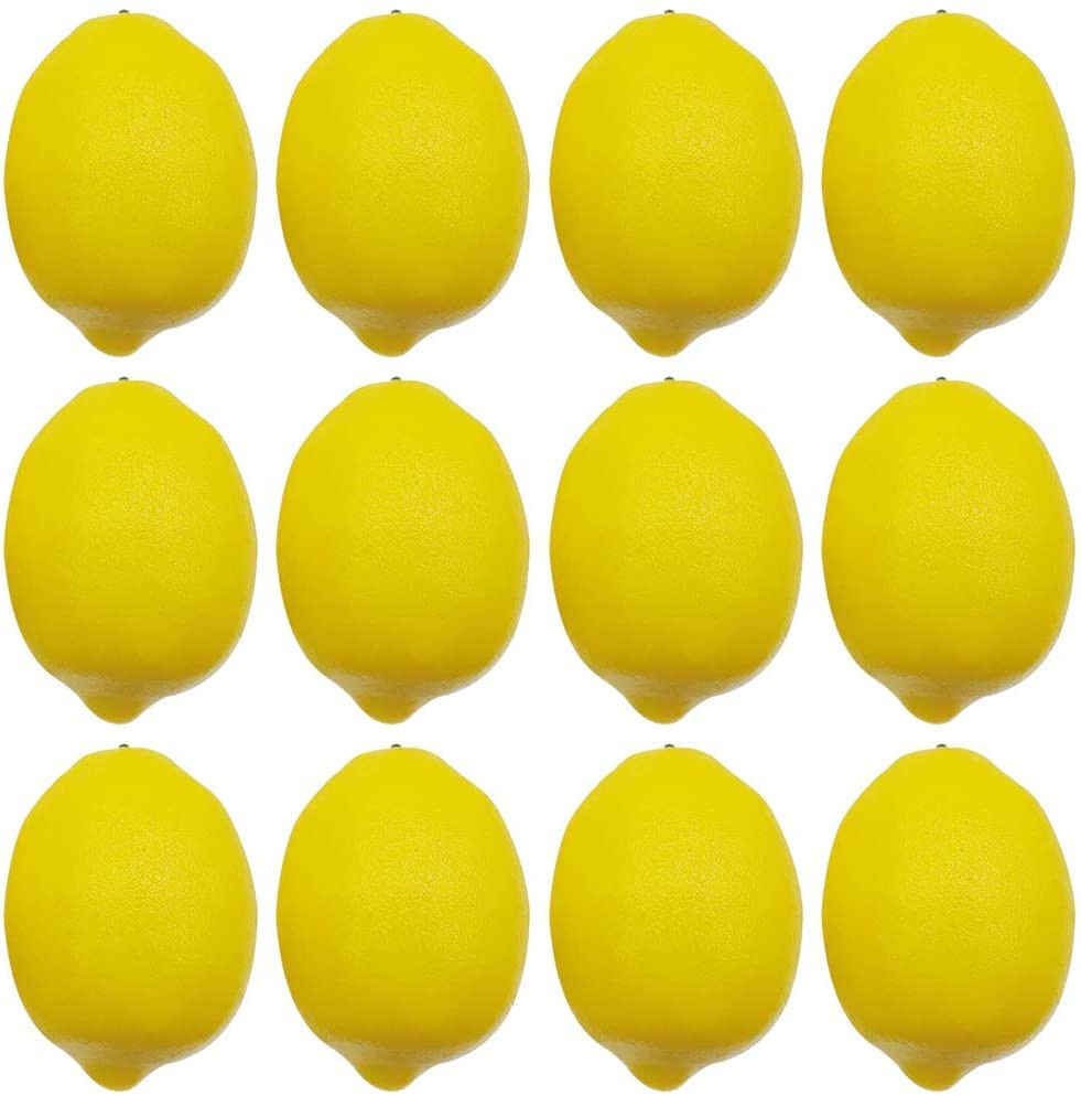 BigOtters Artificial Lemons, 3.7" x 2.5" Big Size Vivid Faux Lemon Plastic Fake Yellow Lemons for De | Amazon (US)