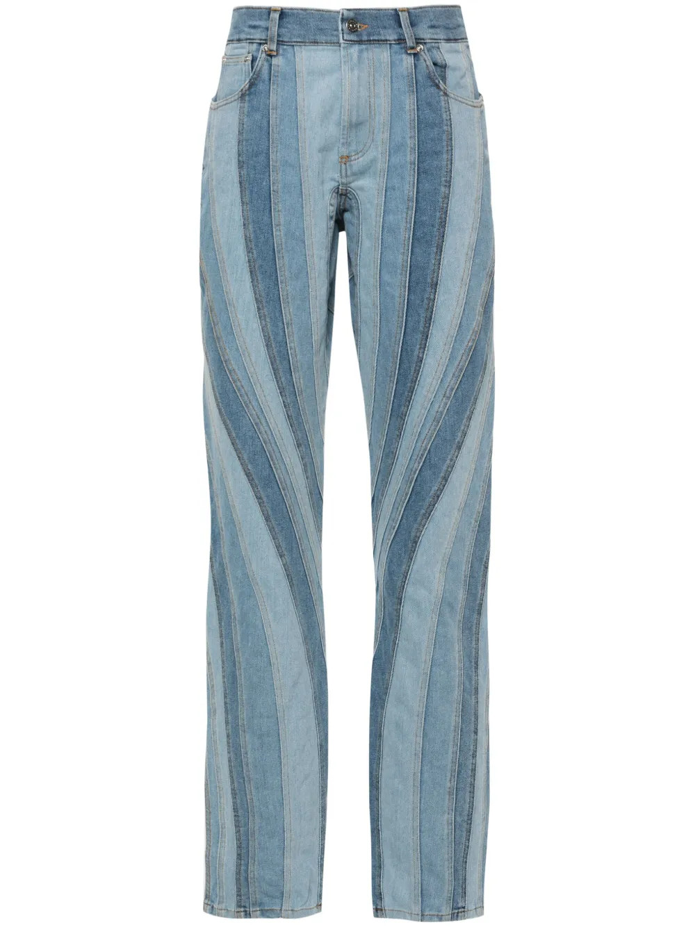Mugler Spiral straight-leg Jeans | Blue | FARFETCH SK | Farfetch Global