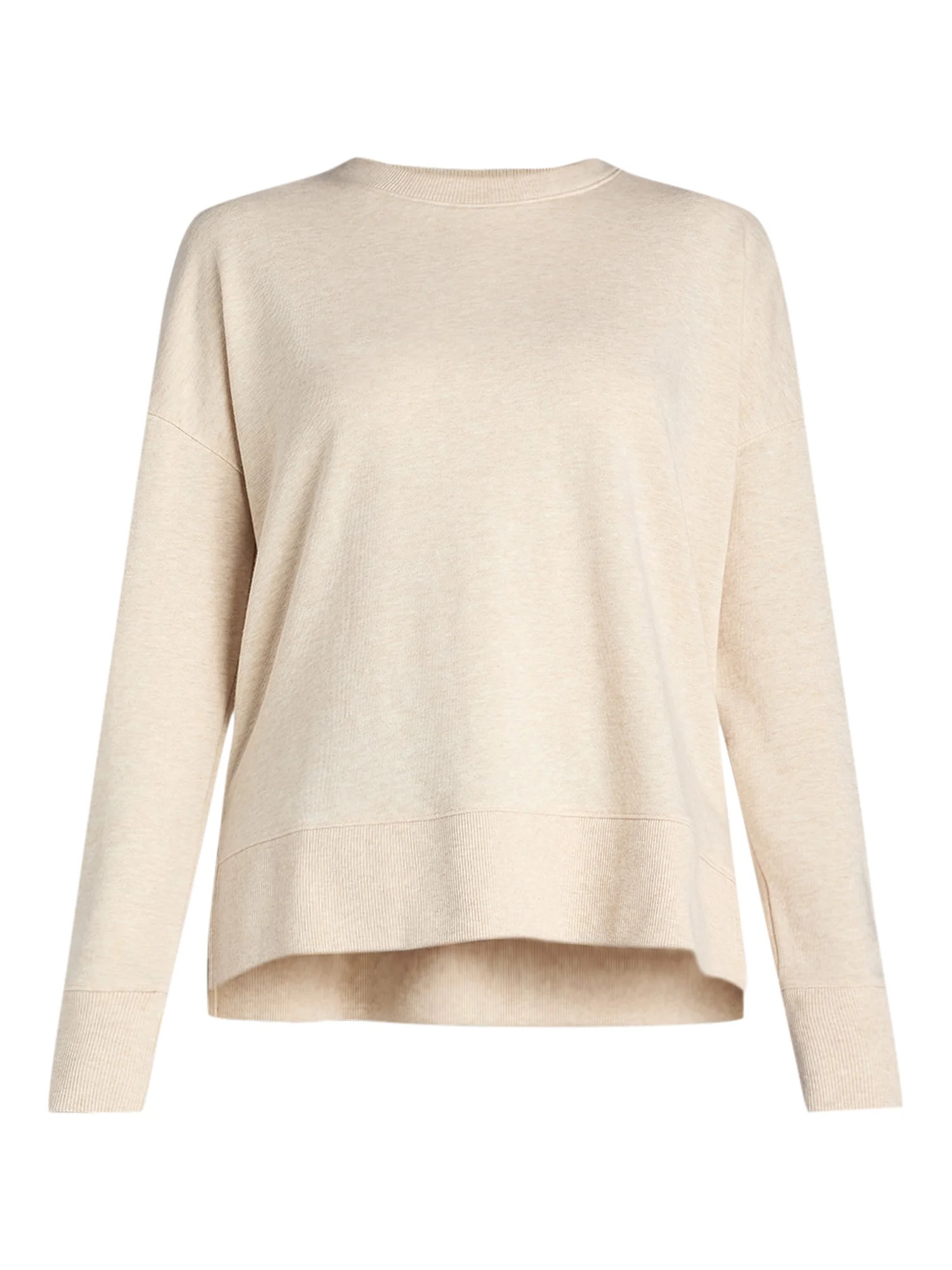 Time and Tru Women's Crewneck Sweatshirt with High-Low Hem, Sizes XS -4X | Walmart (US)