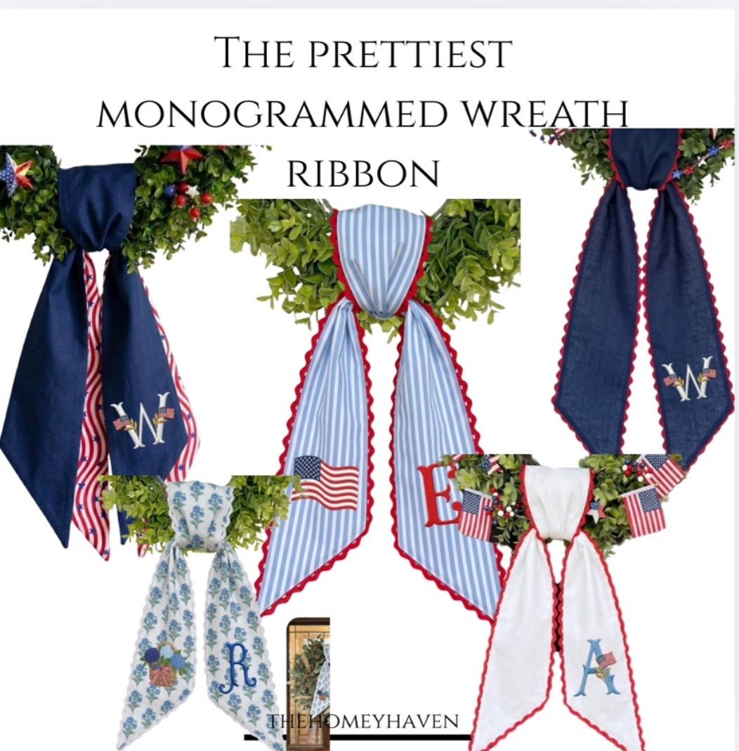 Pretty and unique wreath ribbons that can be personalized! 


Entryway decor, entryway, Patriotic decor, blue and white decor, wreaths, summer wreaths, front door, front porch inspo, summer decor, outdoor decor, patio set, outdoor furniture, Amazon home, Amazon finds, USA decor, the Fourth of July, wreath, home, home decor, patriotic home

#LTKSeasonal #LTKHome #LTKSaleAlert