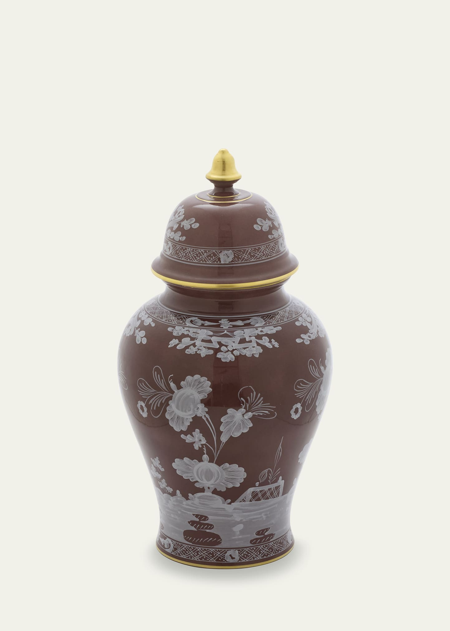 GINORI 1735 Oriente Italiano Potiche Lidded Vase, Castagna | Bergdorf Goodman