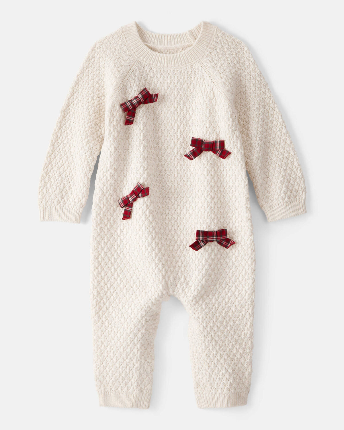 Baby Girl Bow Long-Sleeve Jumpsuit - White | Carter's Inc