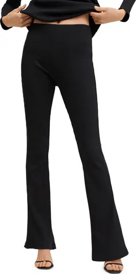 MANGO Rib Flare Leg Trousers | Nordstrom | Nordstrom