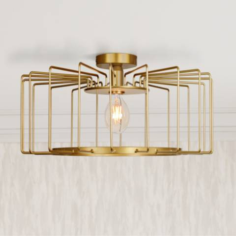 Wired 23 1/4" Wide Gold LED Ceiling Light | LampsPlus.com