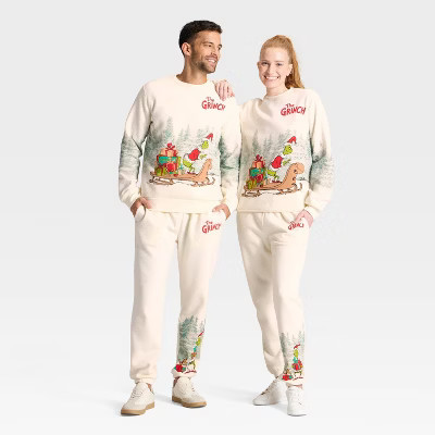 Adult The Grinch Graphic Sweatshirt - Cream XS | Target