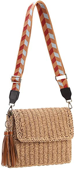 YXILEE Summer Straw Shoulder Bag Straw Small Clutch Crossbody Bags for Women Beach Cell Phone Wal... | Amazon (US)