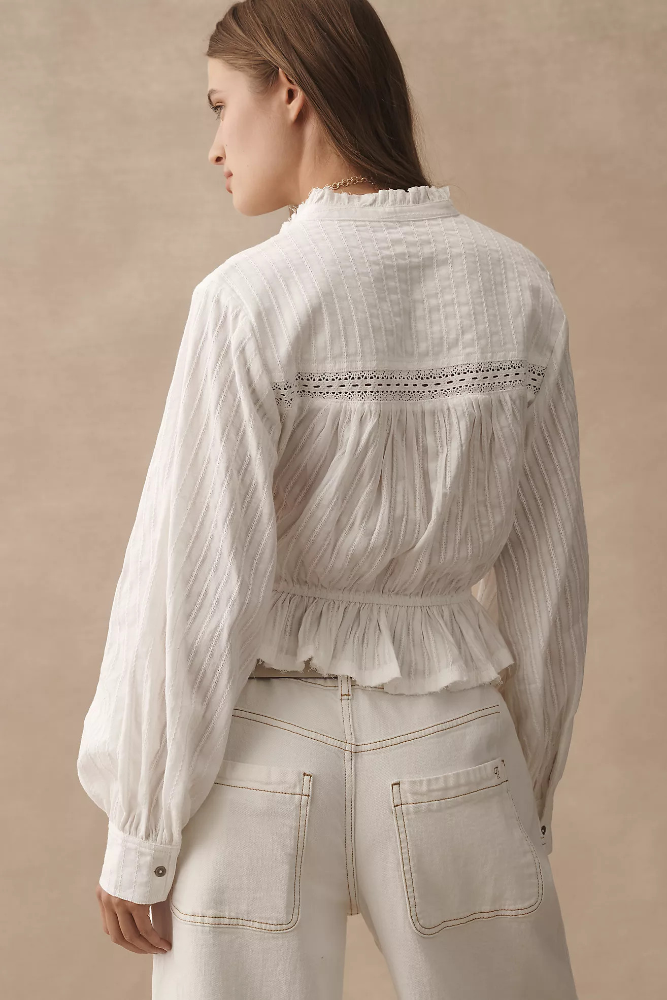 Pilcro Long-Sleeve Delicate Blouse | Anthropologie (US)