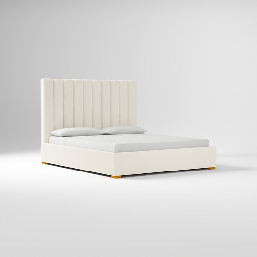 Emmett Channeled Low Profile Bed - Wood Legs | West Elm (US)