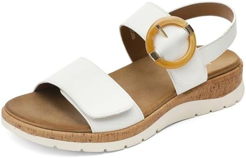 UBFEN Womens Low Wedge Walking Sandals with Arch Support | Comfortable Cushion Insole, Lightweigh... | Amazon (US)
