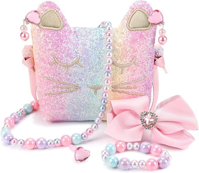 mibasies Purse for Little Girls Dress Up Jewelry Pretend Play Kids Accessories Mermaid Gifts     ... | Amazon (US)