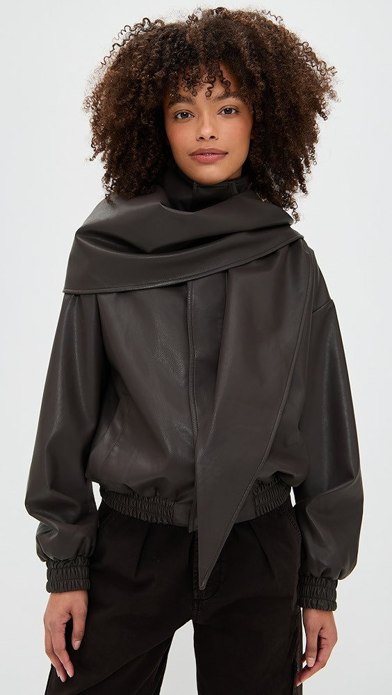 Leather Scarf Bomber Jacket | Shopbop